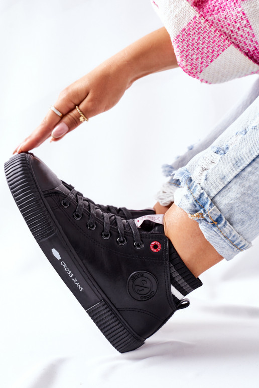 Voľnočasová obuv Cross Jeans čierna farba II2R4021 Voľnočasová obuv Cross Jeans čierna farba II2R4021