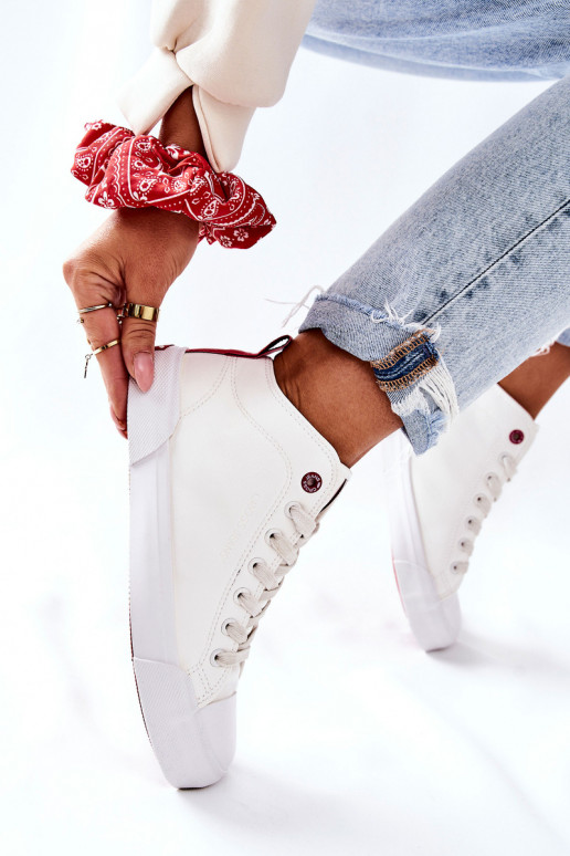 obuv pre voľný čas s podrážkou Cross Jeans II2R4033C bielej farby obuv pre voľný čas s podrážkou Cross Jeans II2R4033C bielej farby