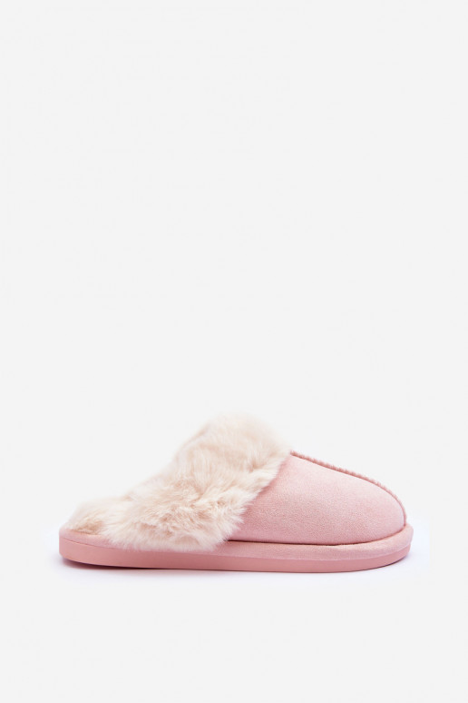 Papuče s ružovým kožúškom Pinky