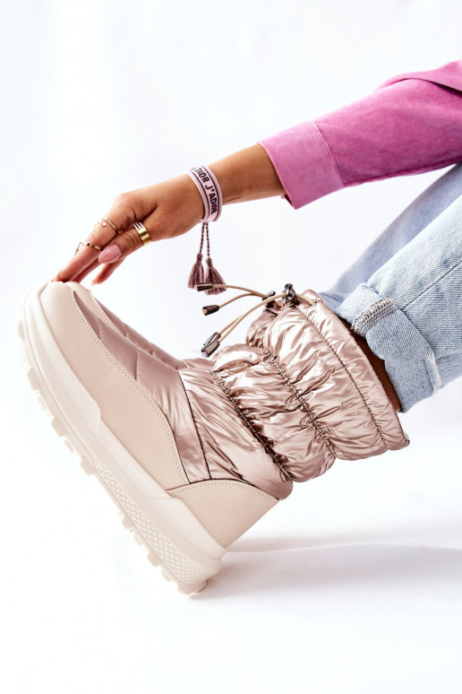 oteplené snehule na zips v zlatej farbe Starbone oteplené snehule na zips v zlatej farbe Starbone