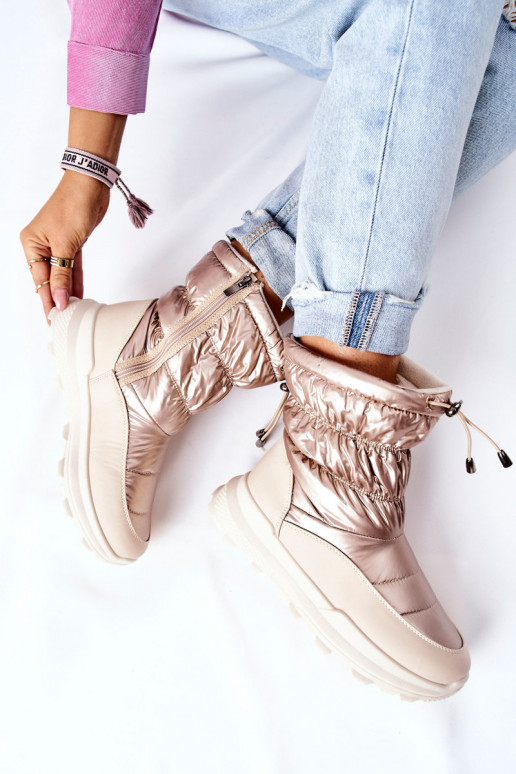 oteplené snehule na zips v zlatej farbe Starbone oteplené snehule na zips v zlatej farbe Starbone