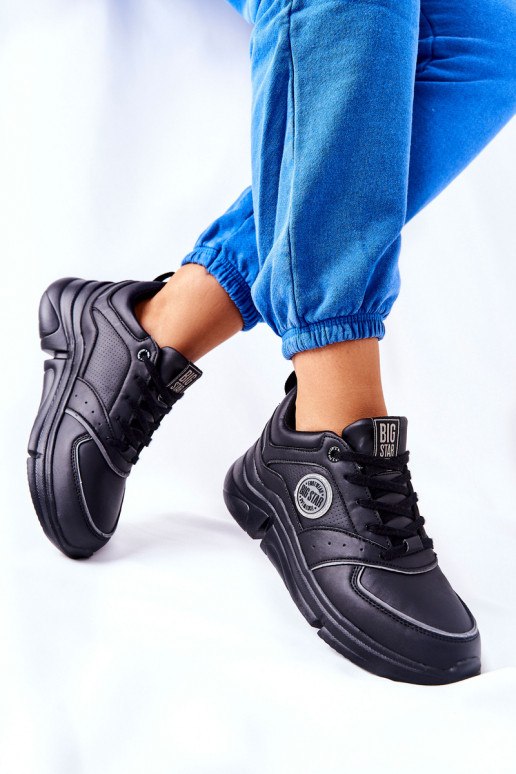Topánky športového štýlu s platformou Big Star II274313 čiernej farby Topánky športového štýlu s platformou Big Star II274313 čiernej farby