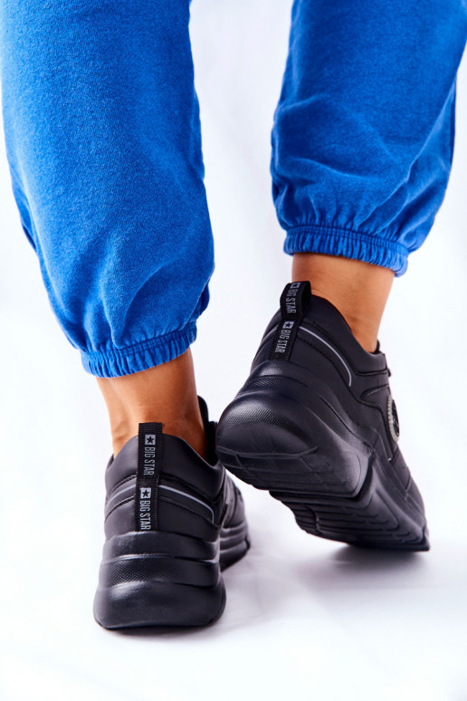 Topánky športového štýlu s platformou Big Star II274313 čiernej farby Topánky športového štýlu s platformou Big Star II274313 čiernej farby