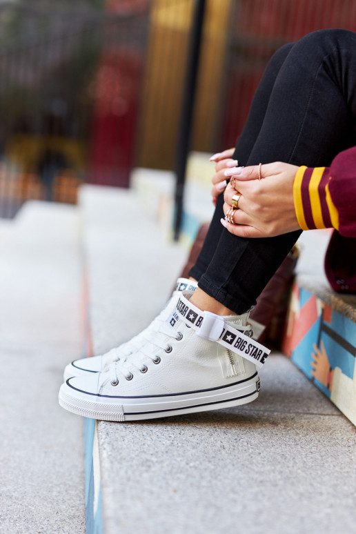 oteplené voľnočasové topánky Big Star GG274027 bielej farby oteplené voľnočasové topánky Big Star GG274027 bielej farby