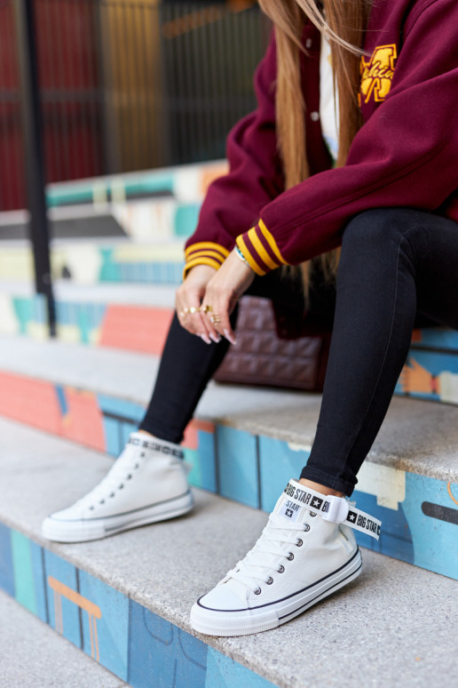 oteplené voľnočasové topánky Big Star GG274027 bielej farby oteplené voľnočasové topánky Big Star GG274027 bielej farby