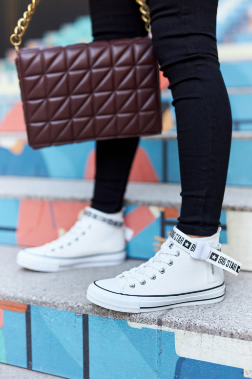 oteplené voľnočasové topánky Big Star GG274027 bielej farby oteplené voľnočasové topánky Big Star GG274027 bielej farby