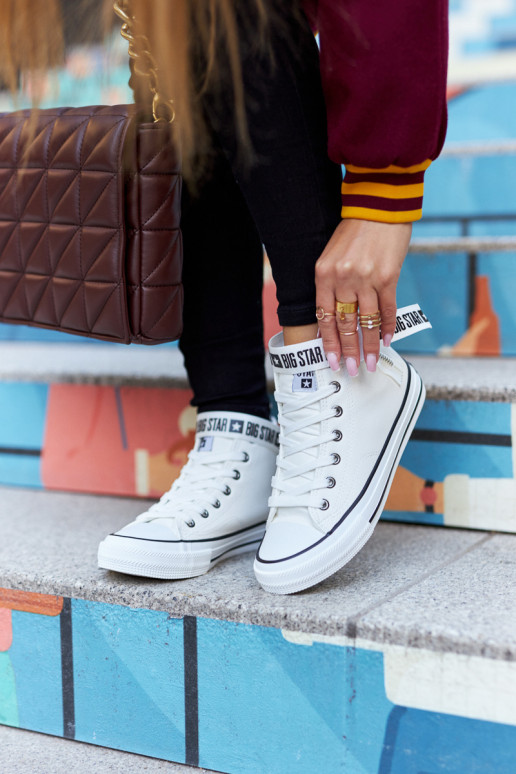 oteplené voľnočasové topánky Big Star GG274027 bielej farby oteplené voľnočasové topánky Big Star GG274027 bielej farby