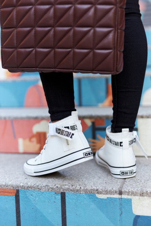 oteplené voľnočasové topánky Big Star GG274027 bielej farby oteplené voľnočasové topánky Big Star GG274027 bielej farby