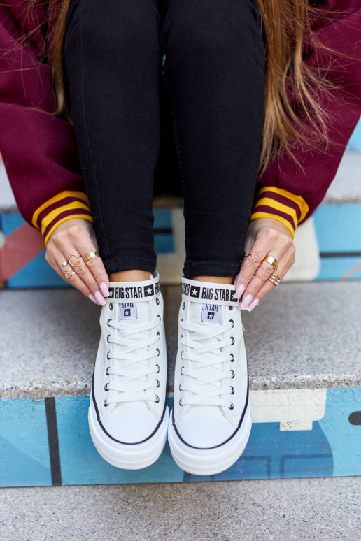 oteplené voľnočasové topánky Big Star GG274027 bielej farby oteplené voľnočasové topánky Big Star GG274027 bielej farby