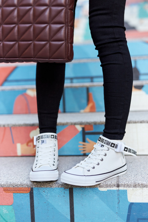 oteplené voľnočasové topánky Big Star GG274027 bielej farby oteplené voľnočasové topánky Big Star GG274027 bielej farby