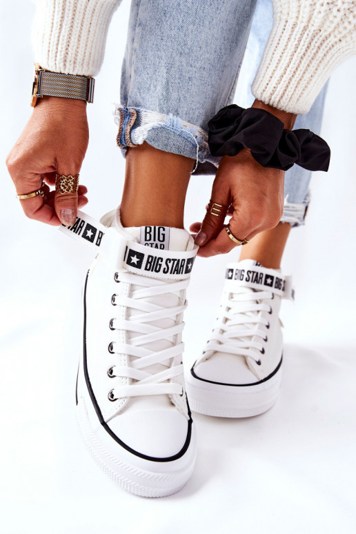 oteplené voľnočasové topánky Big Star GG274027 bielej farby oteplené voľnočasové topánky Big Star GG274027 bielej farby