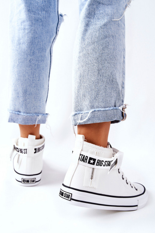 oteplené voľnočasové topánky Big Star GG274027 bielej farby oteplené voľnočasové topánky Big Star GG274027 bielej farby