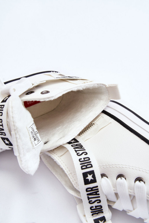 oteplené voľnočasové topánky Big Star GG274027 bielej farby oteplené voľnočasové topánky Big Star GG274027 bielej farby