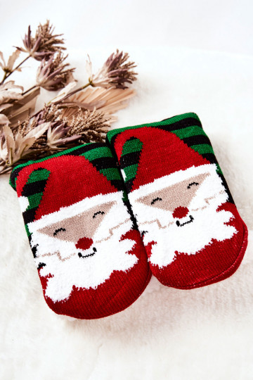 Vianočné dlhé ponožky Santa Claus Čierno-zelené 2