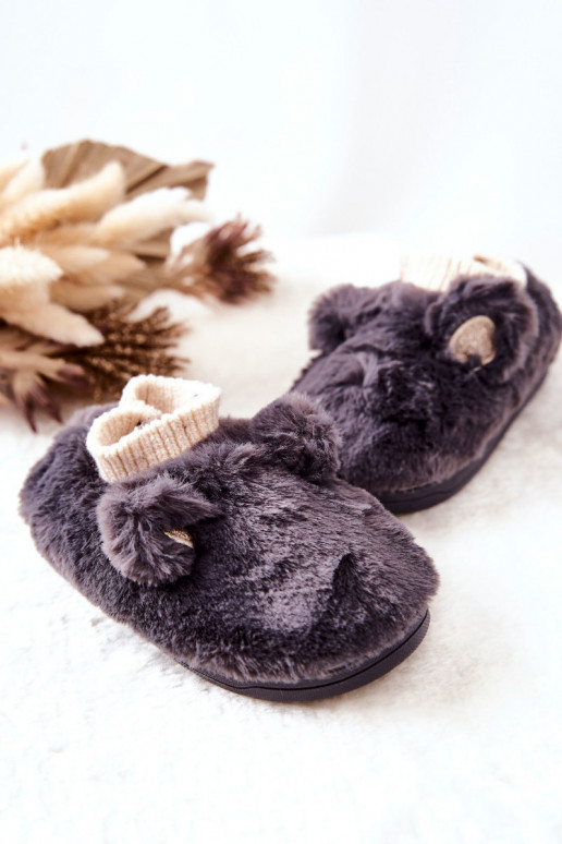 Vyhrievané papuče so sťahovacím zapínaním v sivej farbe Dessi Vyhrievané papuče so sťahovacím zapínaním v sivej farbe Dessi