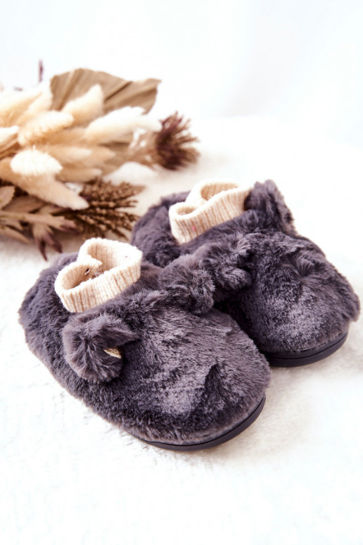 Vyhrievané papuče so sťahovacím zapínaním v sivej farbe Dessi Vyhrievané papuče so sťahovacím zapínaním v sivej farbe Dessi