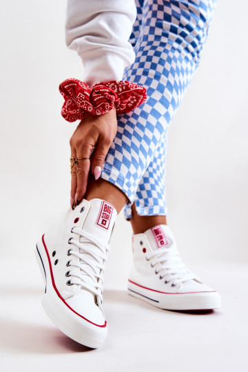 voľnočasová obuv s podrážkou Big Star JJ274127 bielej farby