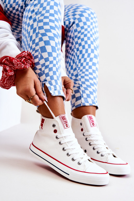 voľnočasová obuv s podrážkou Big Star JJ274127 bielej farby voľnočasová obuv s podrážkou Big Star JJ274127 bielej farby