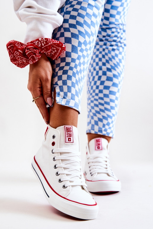 voľnočasová obuv s podrážkou Big Star JJ274127 bielej farby voľnočasová obuv s podrážkou Big Star JJ274127 bielej farby