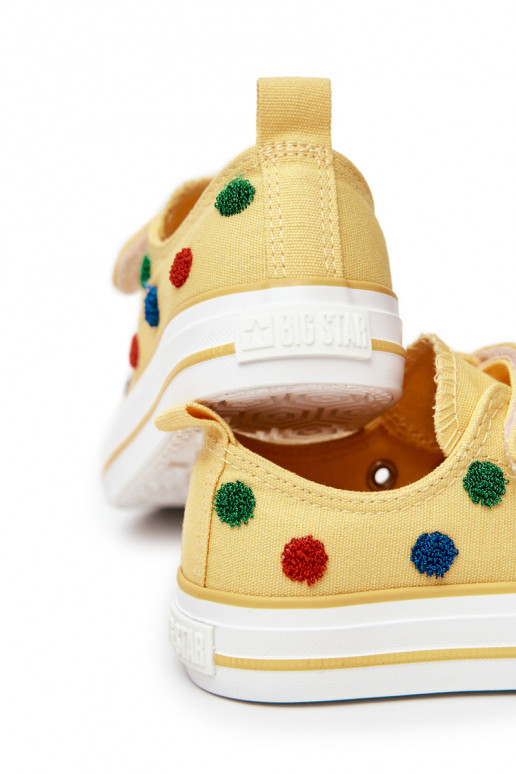 Detská obuv na voľný čas so zapínaním BIG STAR JJ374056 žltej farby Detská obuv na voľný čas so zapínaním BIG STAR JJ374056 žltej farby