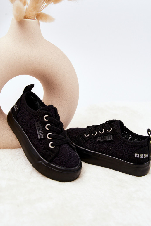 voľnočasová obuv s prelamovanými prvkami Big Star JJ374133 čiernej farby