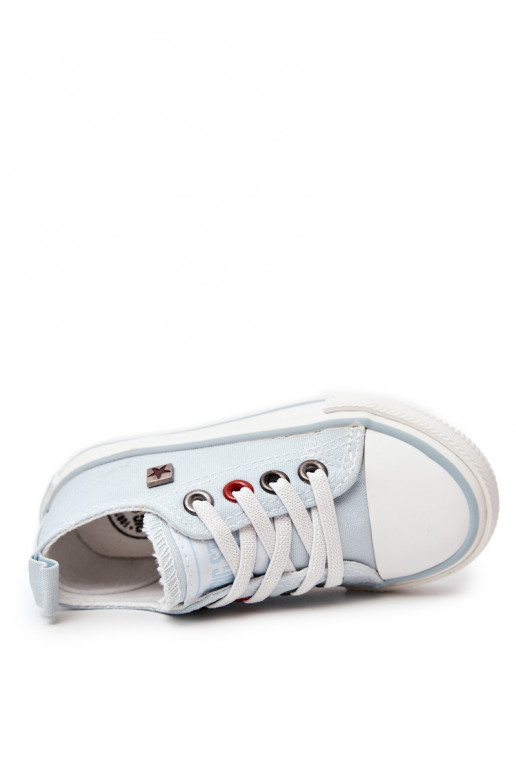 Detský klasický model tenisiek s plochou podrážkou BIG STAR HH374094 modrej farby