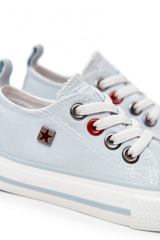 Detský klasický model tenisiek s plochou podrážkou BIG STAR HH374094 modrej farby