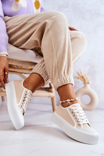 tenisky na platforme v béžovej farbe Mischa 2