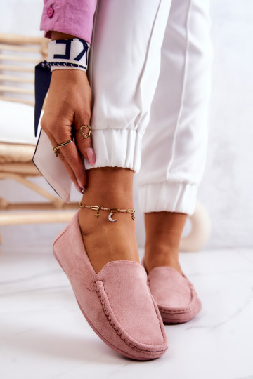 Semišové mokasíny v ružovej farbe Morreno