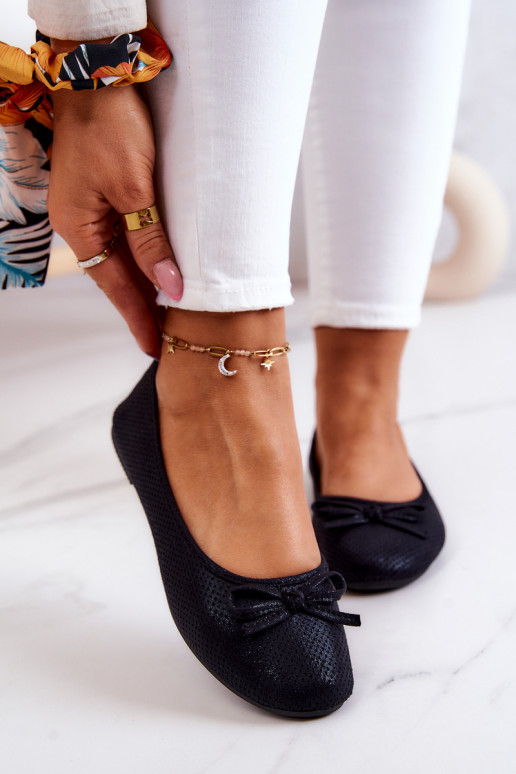 Balerínky Klasický model čiernej farby Fimme