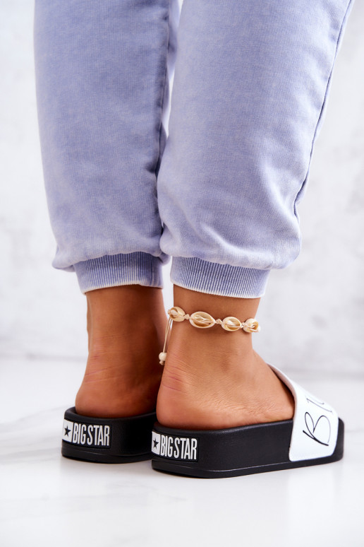 Gumové dámske papuče Big Star JJ274A275 Čierno-biele Gumové dámske papuče Big Star JJ274A275 Čierno-biele