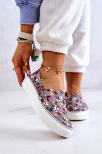 Tenisky Slip On Memory Foam Big Star JJ276015 sivej farby