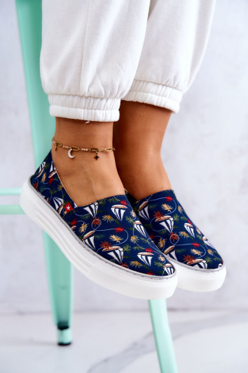 Tenisky Slip On Memory Foam Big Star JJ276016 tmavomodré