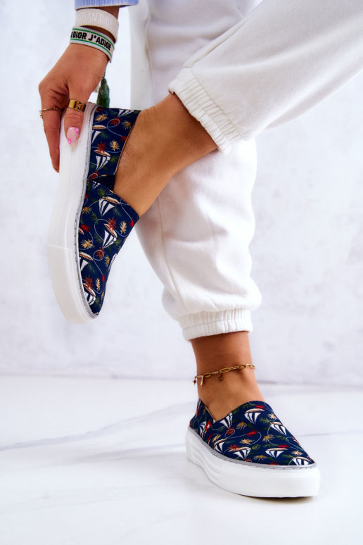 Tenisky Slip On Memory Foam Big Star JJ276016 tmavomodré Tenisky Slip On Memory Foam Big Star JJ276016 tmavomodré