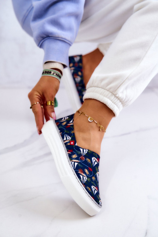 Tenisky Slip On Memory Foam Big Star JJ276016 tmavomodré Tenisky Slip On Memory Foam Big Star JJ276016 tmavomodré