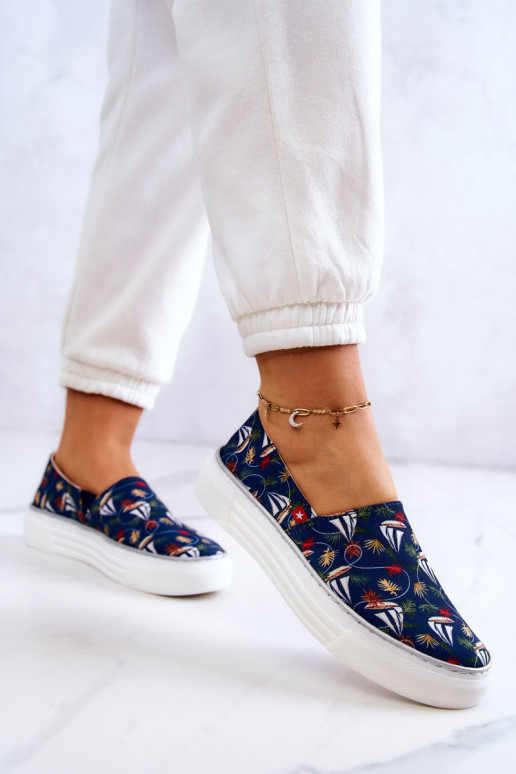 Tenisky Slip On Memory Foam Big Star JJ276016 tmavomodré Tenisky Slip On Memory Foam Big Star JJ276016 tmavomodré