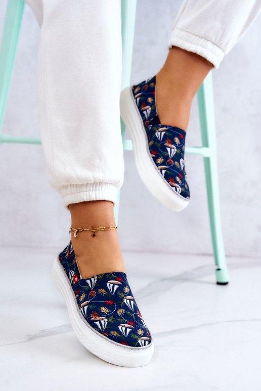 Tenisky Slip On Memory Foam Big Star JJ276016 tmavomodré Tenisky Slip On Memory Foam Big Star JJ276016 tmavomodré