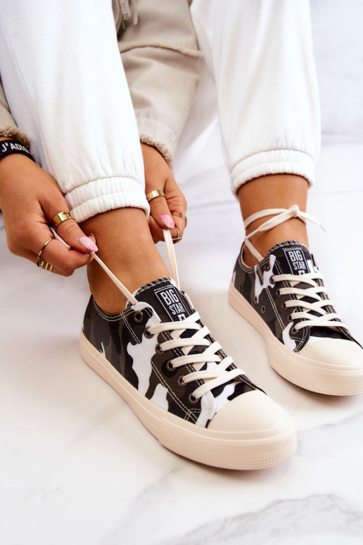 látková voľnočasová obuv s maskáčovou úpravou BIG STAR JJ274237 Bielo-šedá látková voľnočasová obuv s maskáčovou úpravou BIG STAR JJ274237 Bielo-šedá