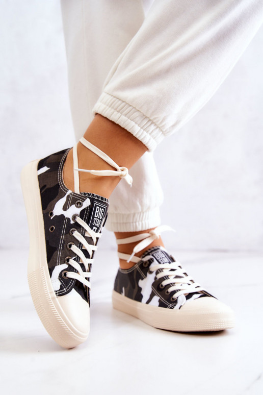 látková voľnočasová obuv s maskáčovou úpravou BIG STAR JJ274237 Bielo-šedá látková voľnočasová obuv s maskáčovou úpravou BIG STAR JJ274237 Bielo-šedá