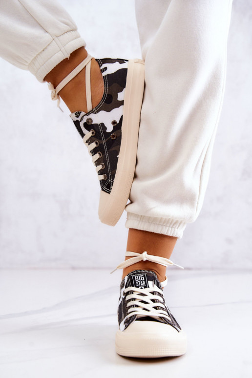 látková voľnočasová obuv s maskáčovou úpravou BIG STAR JJ274237 Bielo-šedá látková voľnočasová obuv s maskáčovou úpravou BIG STAR JJ274237 Bielo-šedá