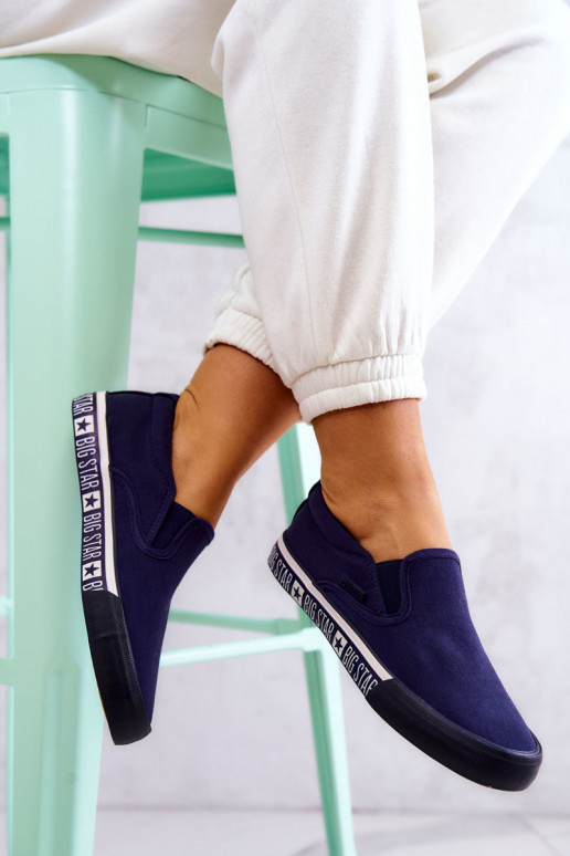 Tenisky Slip-on Big Star HH274011 tmavomodré Tenisky Slip-on Big Star HH274011 tmavomodré