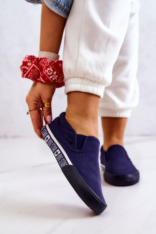 Tenisky Slip-on Big Star HH274011 tmavomodré Tenisky Slip-on Big Star HH274011 tmavomodré