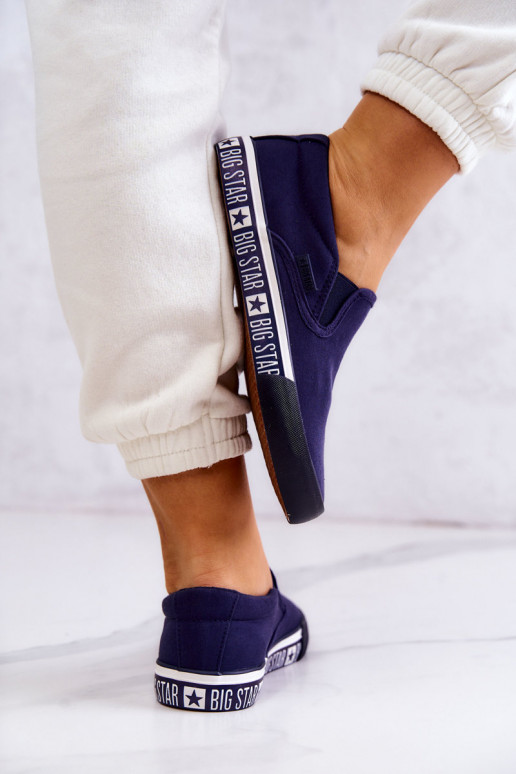 Tenisky Slip-on Big Star HH274011 tmavomodré Tenisky Slip-on Big Star HH274011 tmavomodré