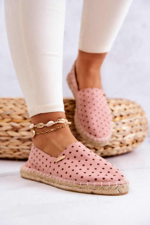 espadrilky s bodkami Big Star JJ274869 ružové espadrilky s bodkami Big Star JJ274869 ružové