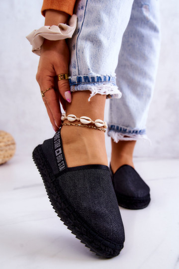 Látkové espadrilky odolného modelu Big Star JJ274878 v čiernej farbe