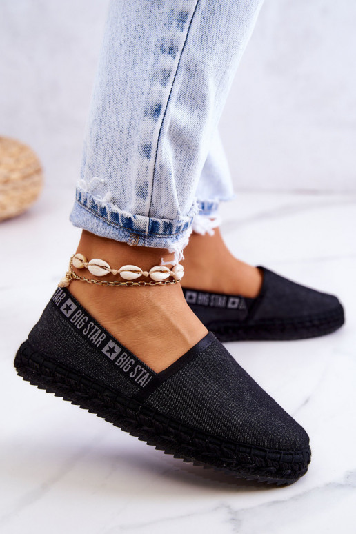 Látkové espadrilky odolného modelu Big Star JJ274878 v čiernej farbe Látkové espadrilky odolného modelu Big Star JJ274878 v čiernej farbe