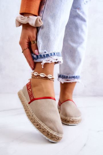 Látkové espadrilky odolného modelu Big Star JJ274879 béžovej farby