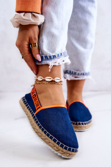Látkové espadrilky s odvážnym modelom Big Star JJ274877 tmavomodré