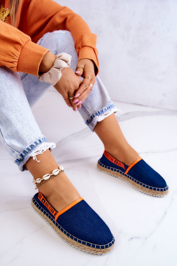 Látkové espadrilky s odvážnym modelom Big Star JJ274877 tmavomodré 2