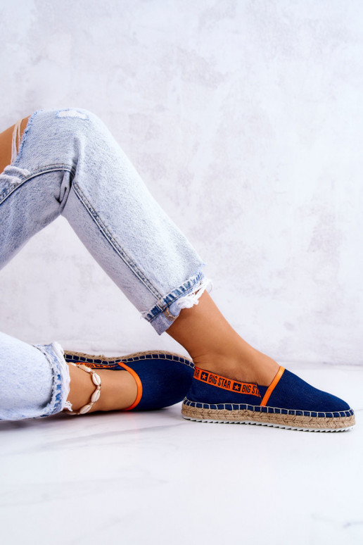 Látkové espadrilky s odvážnym modelom Big Star JJ274877 tmavomodré Látkové espadrilky s odvážnym modelom Big Star JJ274877 tmavomodré